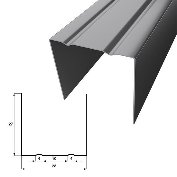 Профиль 27х28 (3000х0,45; Отб. нет; Цинк)